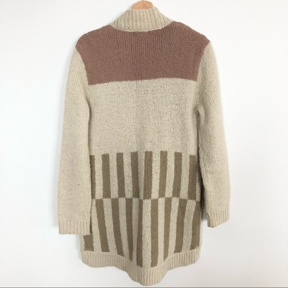 Urban Outfitters Silence & noise longline open front pastel neutral cardigan - Picture 3 of 5